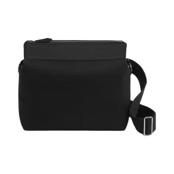 HERMES Militaire Canvas With Regate Taurillon Leather Shoulder Bag Crossbody Bag Men's Black