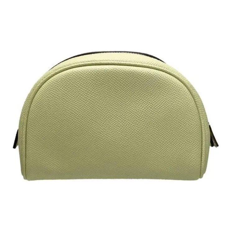 COACH Cross-Stitch Leather Dome Bag Makeup Bag Clutch Mini Women's Lime Green-4
