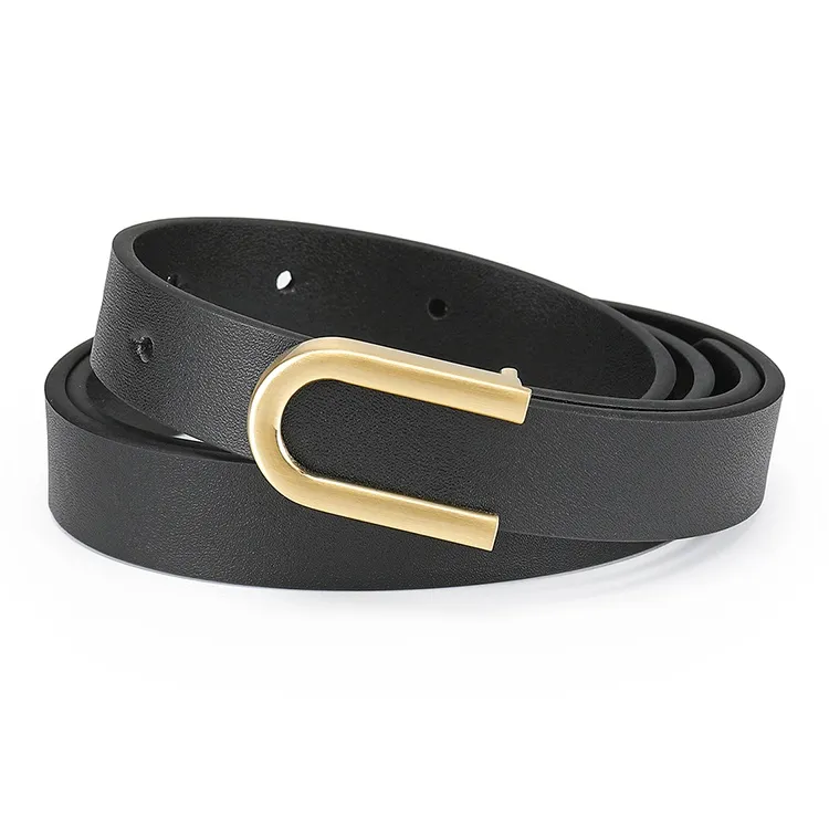 FAIRWHALE Minimalist Style Versatile Fashion Plate Buckle Waist Belt Women's Width 1.9CM-4