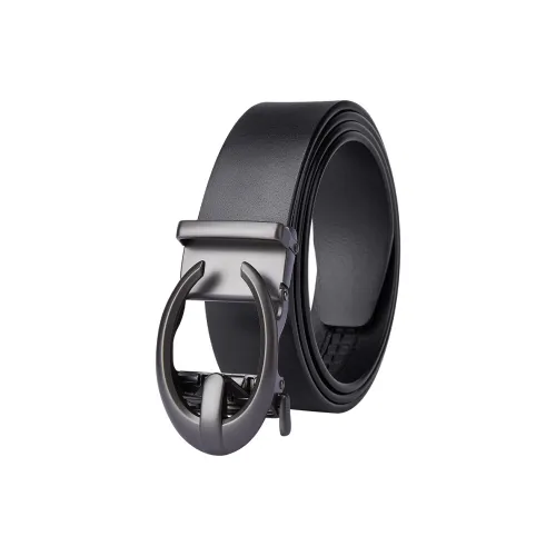 BISON DENIM Top Grain Cow Leather Leather Belts Men's Black Coffee 3.5cm