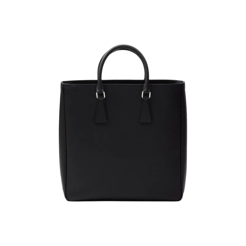 PRADA Saffiano Leather Tote Bag, Shopping Bag, Handbag Men's Black-2
