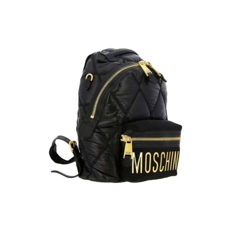 MOSCHINO Nylon Fabric Backpack Large Size Women's Black-4