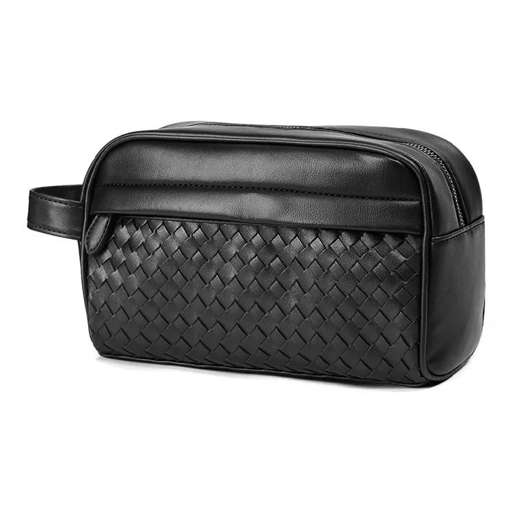 ALNI BITTON PU Commuter Clutch Regular Men's Pure Black/Woven Black-13