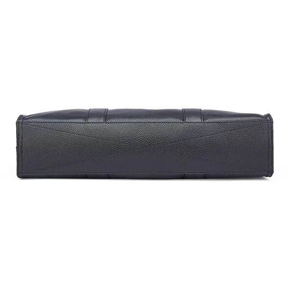 BISON DENIM Cow Leather Briefcase Shoulder Bag Crossbody Bag Men's Black-3