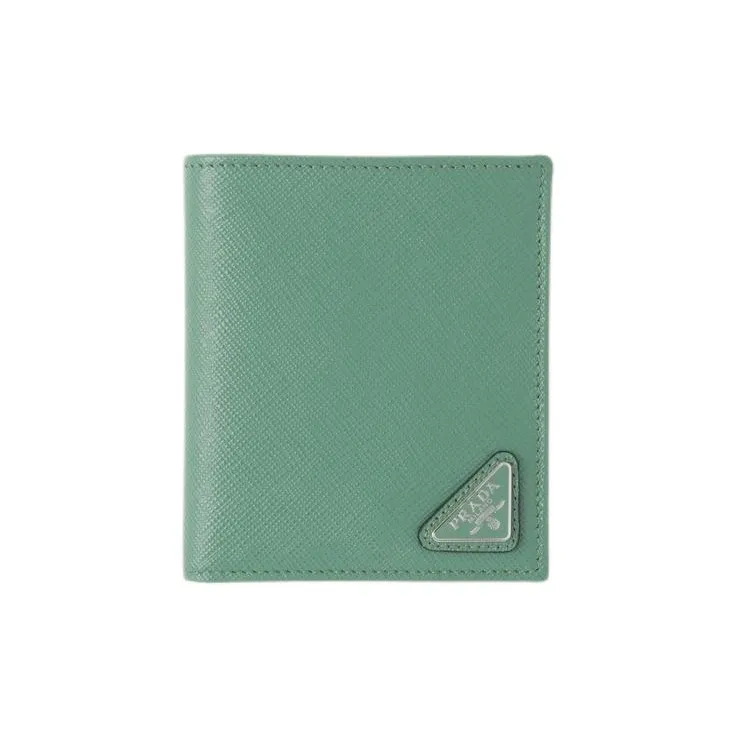 PRADA Saffiano Leather Wallet Men's Sage Green-0