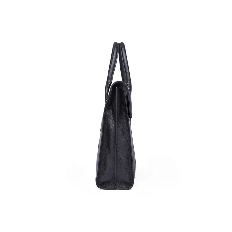BISON DENIM Cow Leather Briefcase Shoulder Bag Crossbody Bag Men's Black-4