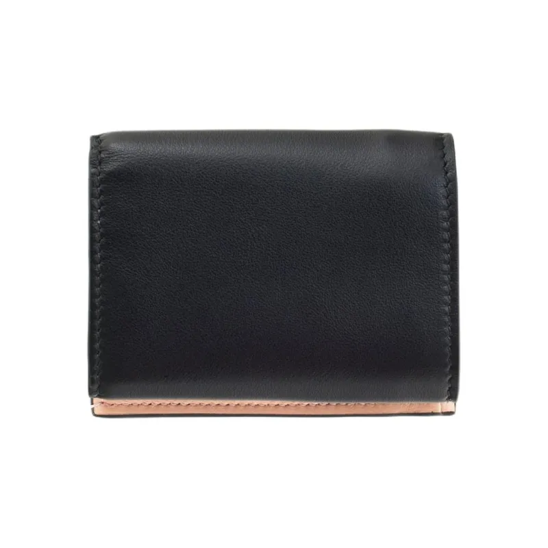 FERRAGAMO GANCINI Calfskin Shoulder Bag Crossbody Bag Wallet Women's Black & Pink-3