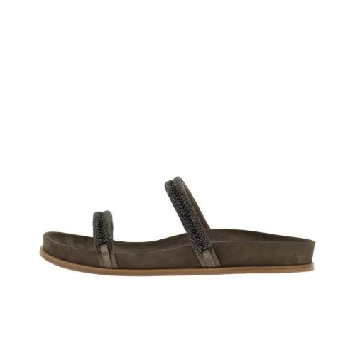 Brunello Cucinelli Beaded Suede Sandals