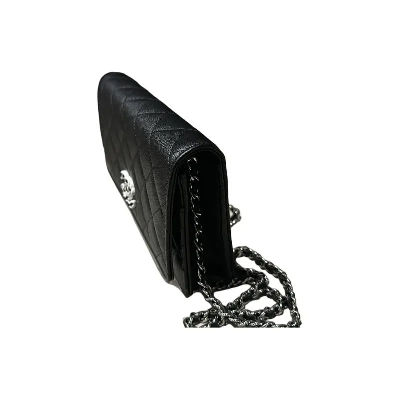CHANEL WOC Grain Embossed Caviar Calfskin Shoulder Bag, Crossbody Bag, Wallet Women's Black-1