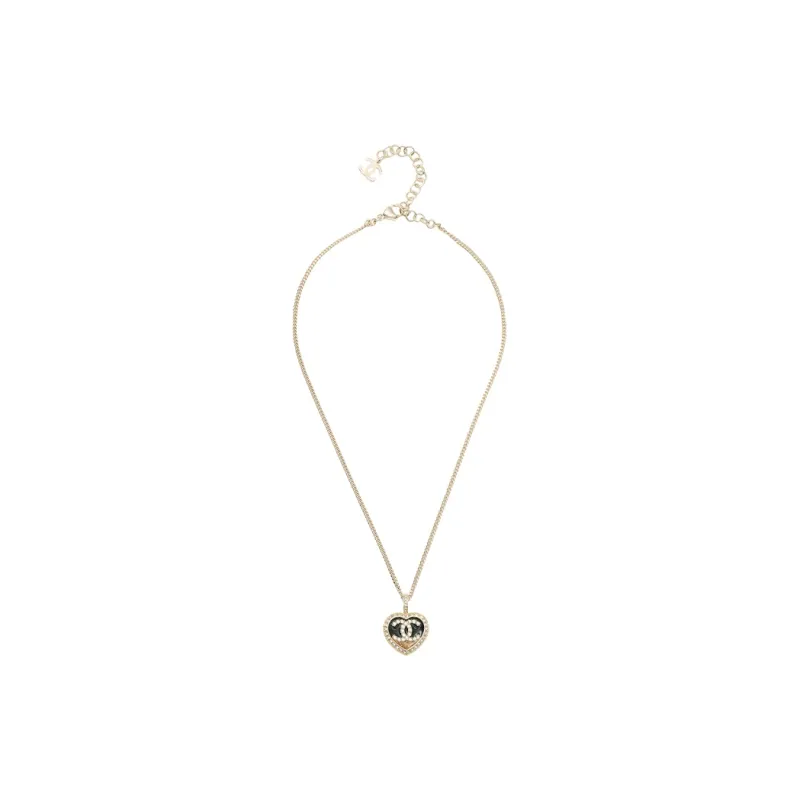 CHANEL 1986 1988 Heart pendant Necklace-2