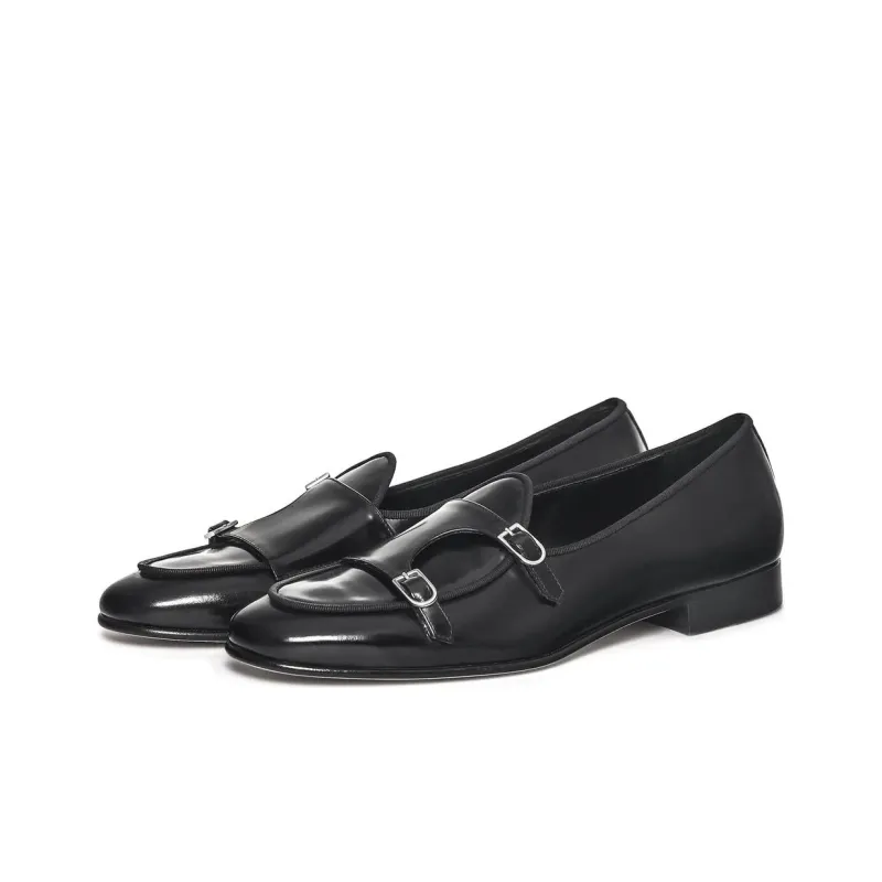 Edhen Milano Brera Leather Monk Shoes-2