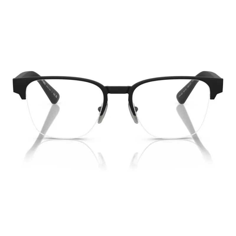 PRADA Metal Acetate Rectangular Eyeglass Frames Men's Black-1