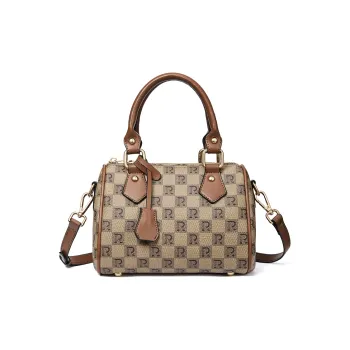RED DRAGONFLY PVC Portable Boston Bag Women's Ecru/Light Coffee