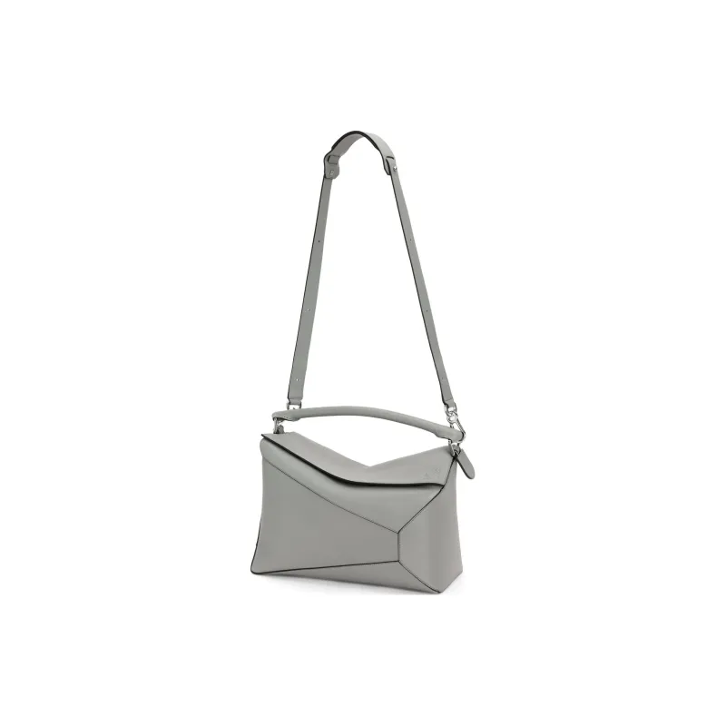LOEWE Puzzle Calfskin Handbag Shoulder Bag Crossbody Bag Large Size Men's Asphalt Gray-5