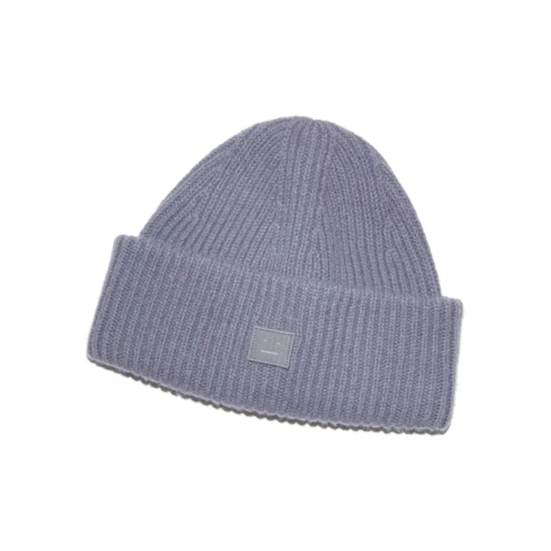 Acne Studios Face Logo Patch Ribbed Beanie-1
