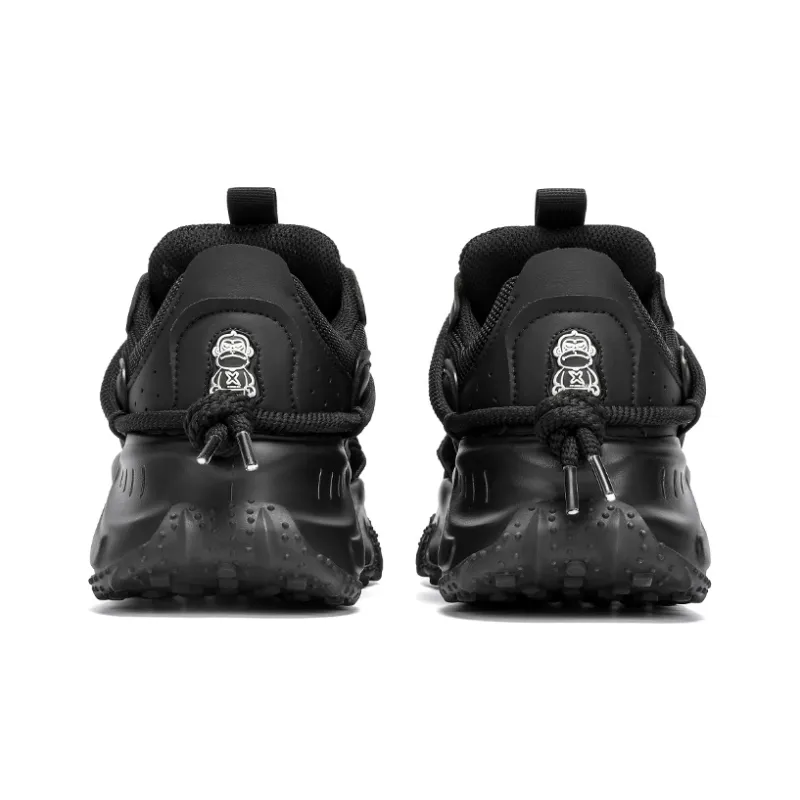 BOIGEMES Low Top Chunky Sneakers Men's Black-4
