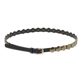 Golden Goose Pin Buckle Design Leather Belts Women's Black