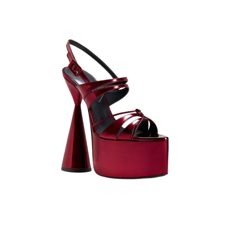 D'ACCORI Belle Strap Sandals 15cm Women's Red-2