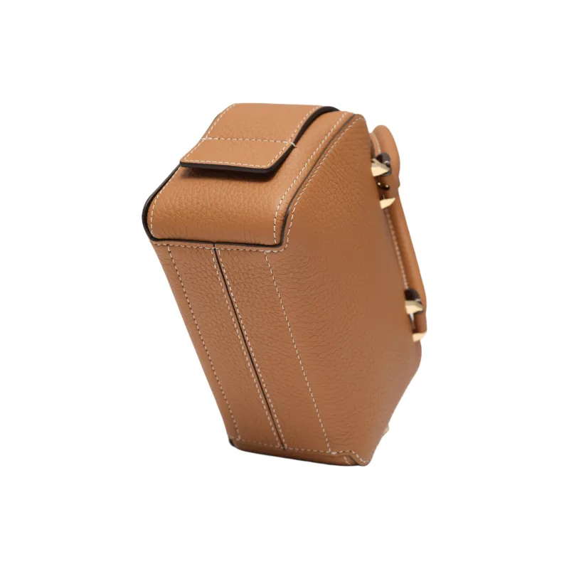 Delvau Cool Bo Soft Grain Calfskin Shoulder Bag Crossbody Bag Handbag Nano Women's Brown-4