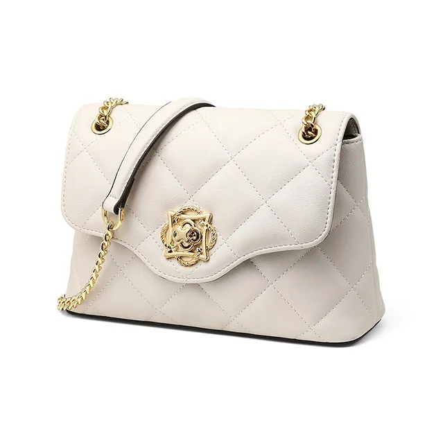 L'ALPINA Cow Leather Small Square Bag, Crossbody Bag, Shoulder Bag Regular Women's Ecru-7