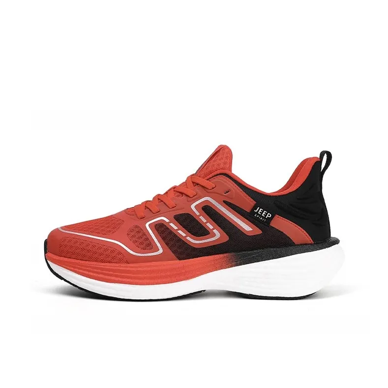 JEEP SPIRIT Cushioning Rebound Wear-Resistant Breathable Slip-Resistant Low-Top Running Shoes Unisex Gray Orange-1