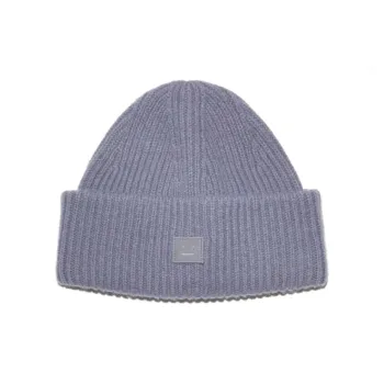 Acne Studios Face Logo Patch Ribbed Beanie