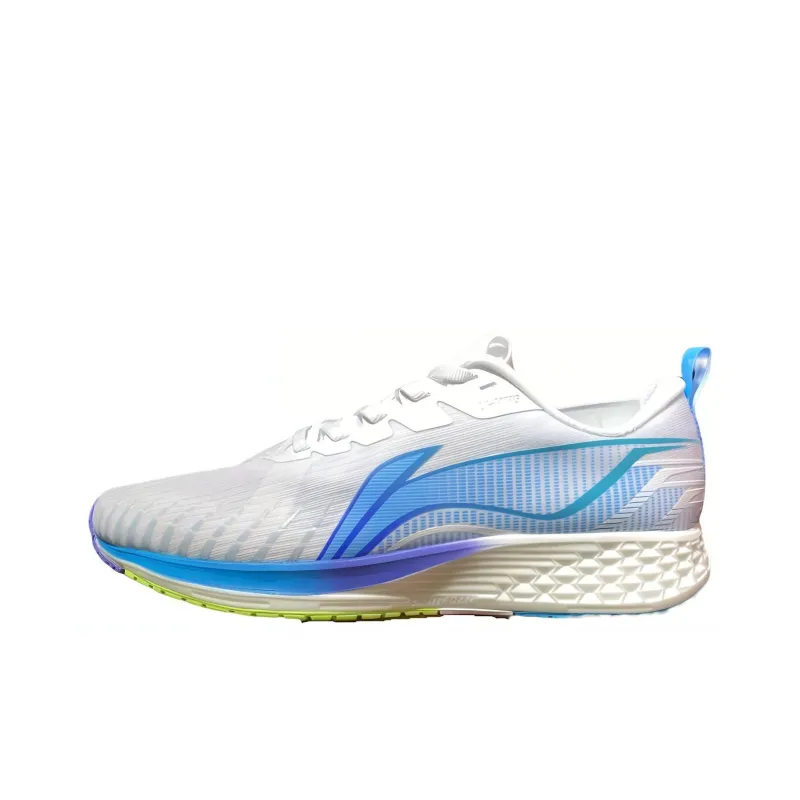 LiNing Red Hare 4 Cushioning, Slip Resistant, And Abrasion Resistant Low Top Running Shoes Men's Blue White-0