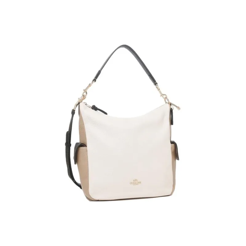 COACH Leather Bucket Bag Portable Crossbody Bag Shoulder Bag Women's Ecru-2