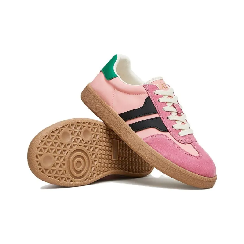 TATA Skateboard Shoes Women's Low Top Rose Red/Green/Black-5