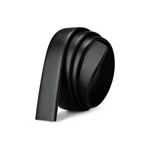 BISON DENIM Casual Business Top Grain Cow Leather Automatic Buckle Belt Body Men's Black Width: 3.5cm
