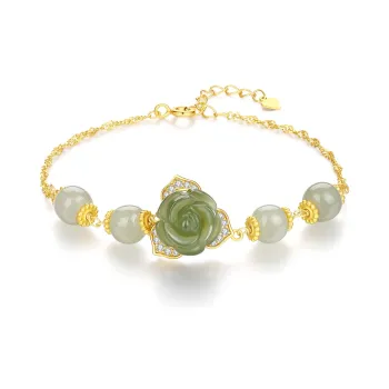SEVEN COOK Hetian Jade Bracelets Women's Pale Greenish-White Jade