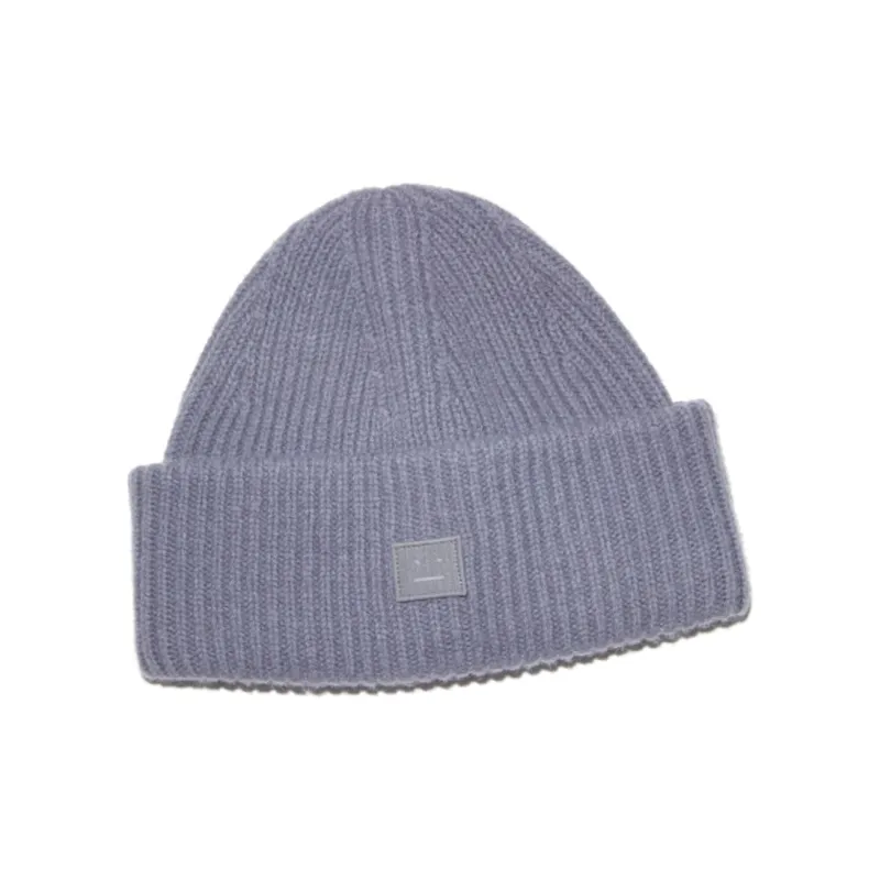 Acne Studios Face Logo Patch Ribbed Beanie-2