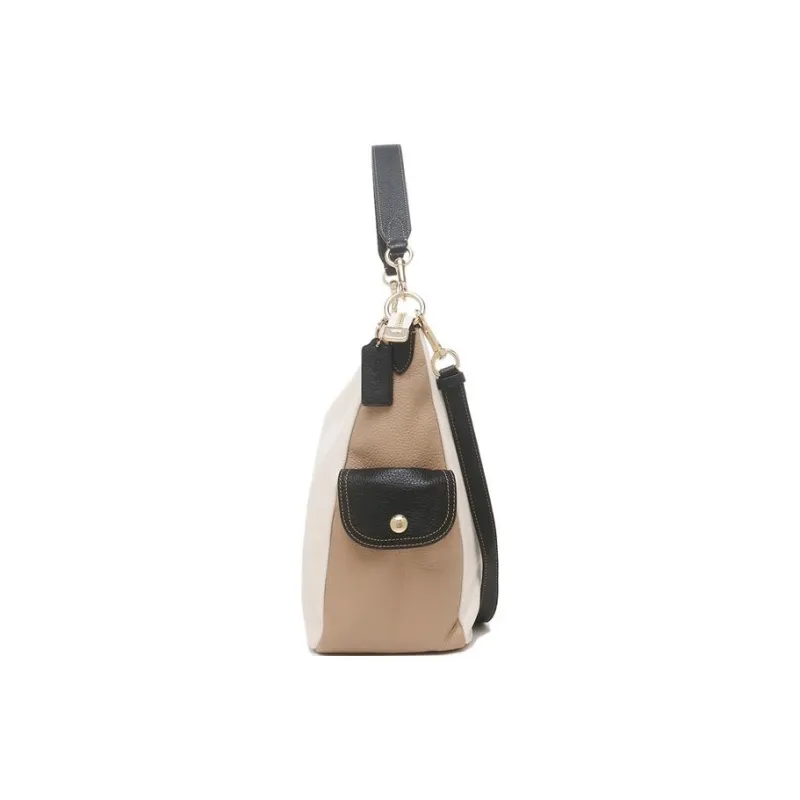 COACH Leather Bucket Bag Portable Crossbody Bag Shoulder Bag Women's Ecru-4