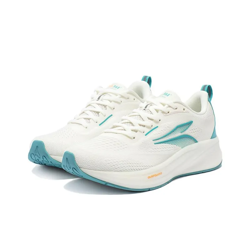 361° Flying Wing Cushioning Low Top Running Shoes Men's White Cyan-2