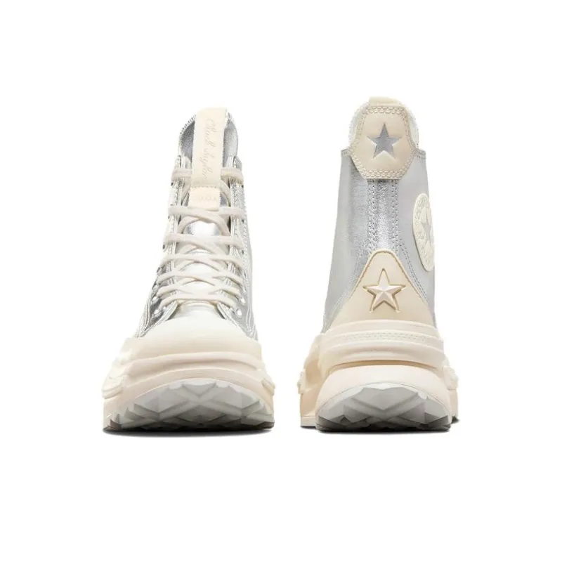 Converse Run Star Legacy CX Abrasion Resistant Height Increasing High Top Canvas Shoes Women's Silver White-3