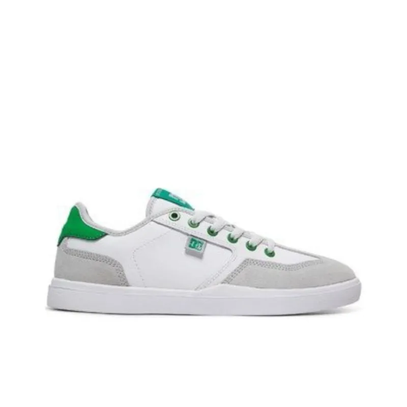 DC Shoes Anti Slip Wear Resistant Low Top Skateboard Shoes Men's White Gray Green-1