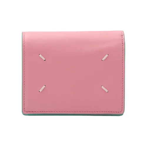Maison Margiela Grain Calfskin Wallet Mini Men's Pink Peony & Emerald