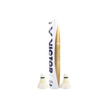 VICTOR Golden Yellow Collection Duck Feather Shuttlecock 12 Pack Duck Feather All Round Duck Feather Shuttlecocks
