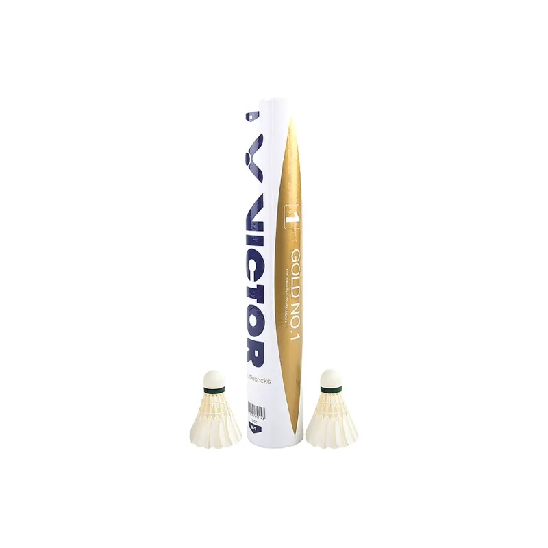 VICTOR Golden Yellow Collection Duck Feather Shuttlecock 12 Pack Duck Feather All Round Duck Feather Shuttlecocks-0