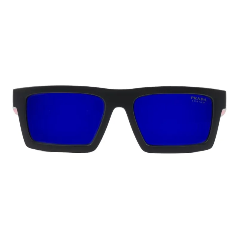PRADA Acetate Nylon Rectangular Sunglasses Women's Black-1