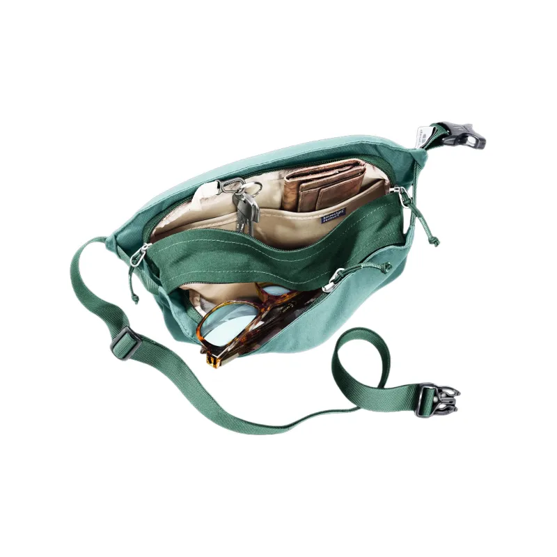 DEUTER Recycled Polyester One Shoulder Crossbody Fanny Pack Regular Unisex Jadeite Color Blocked Sea Green-3