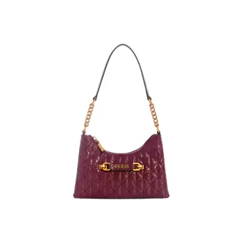 GUESS Artificial Leather Handbag Shoulder Bag Women's Burgundy