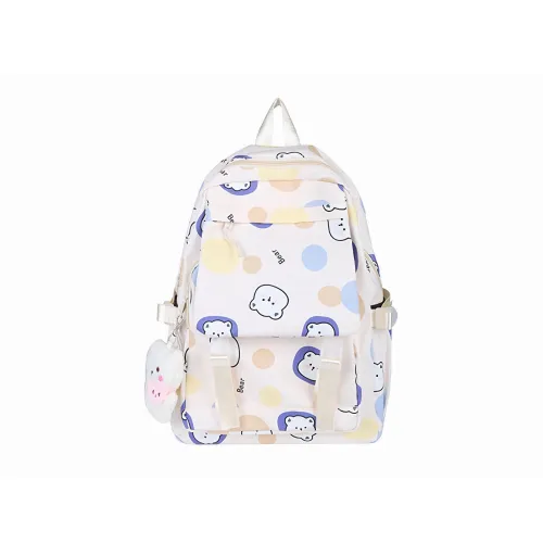JANE KLAIN Nylon Backpack Large Size Women's Yellow/Pink/Blue