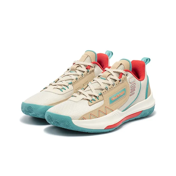 361° DVD Team Cushioning Anti Slip And Wear Resistant Low Top Basketball Shoes Men's Apricot Tea Brown-2