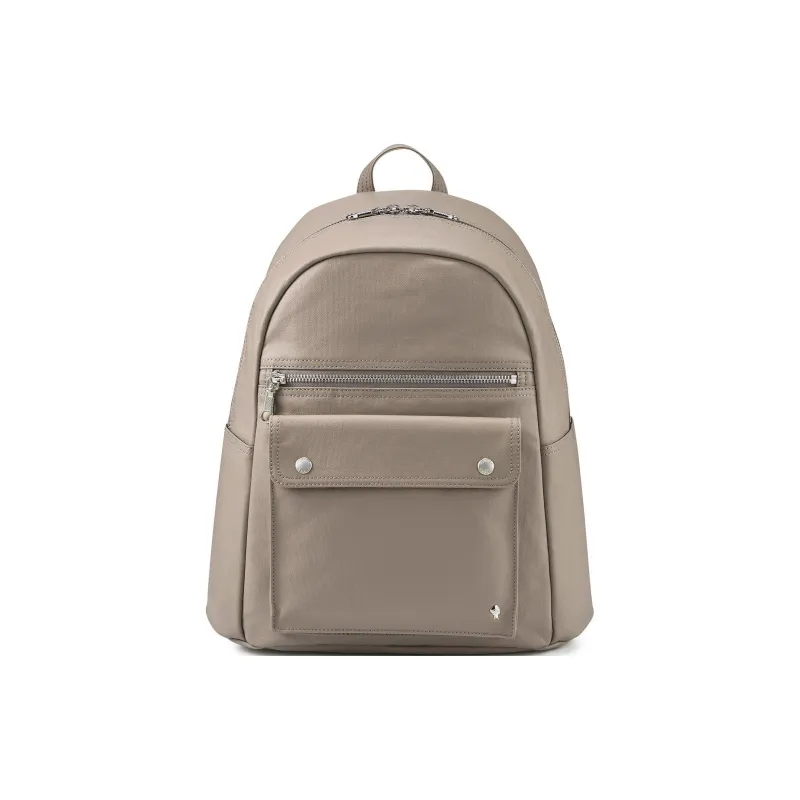 PORTER Linen PU Leather Backpack Unisex Warm Gray-0