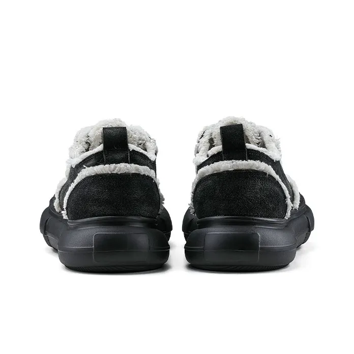 HANQIAORIJI Rakura Series Wear Resistant Height Increasing Low Top Skateboard Shoes Unisex Black-6