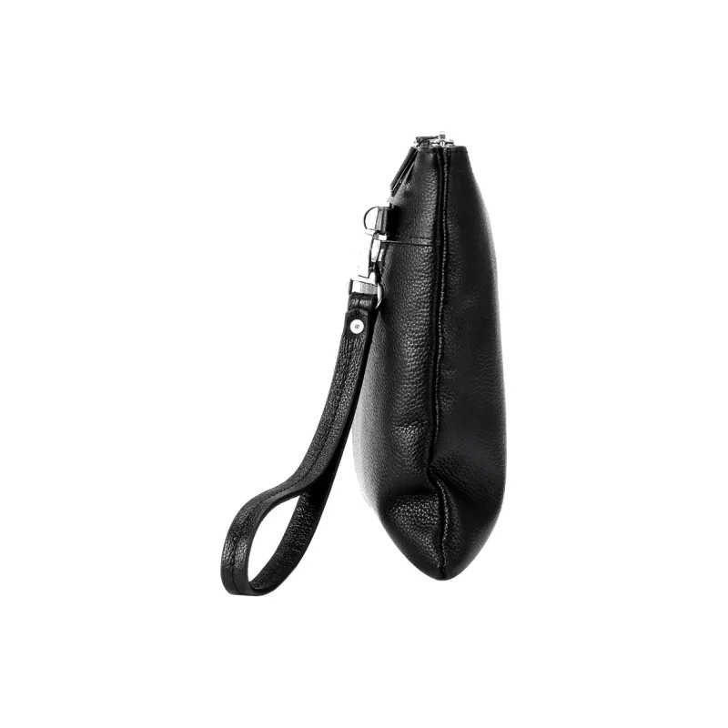 COW Top Grain Cow Leather Clutch Tubas Men's Black-4