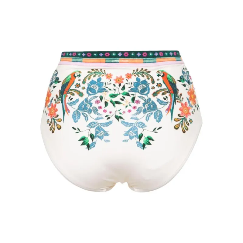 Zimmermann Floral print High waisted Bikini Bottoms-1