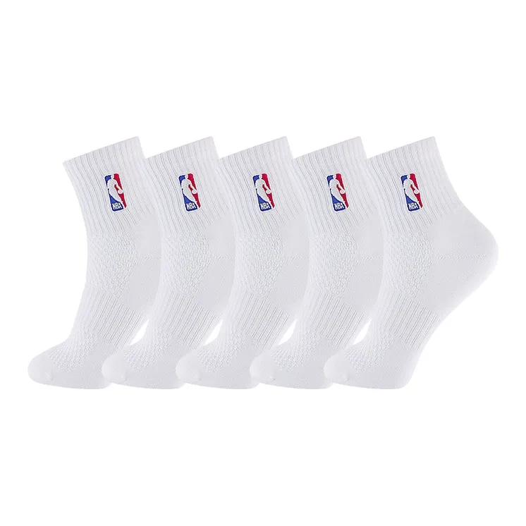 NBA Basketball Socks Unisex 5 Pack White-0