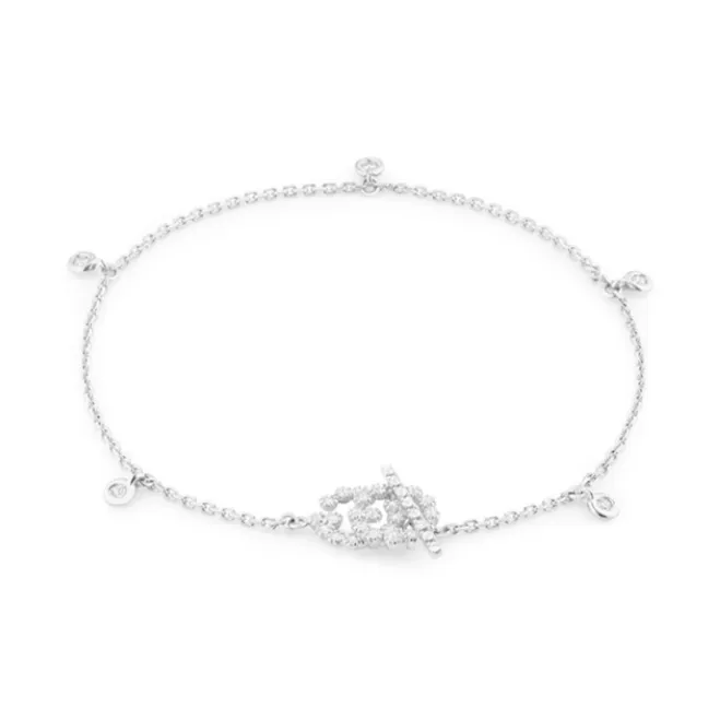GUCCI 18K White Gold, Diamond Bracelets Unisex Silver-1
